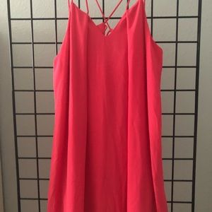 Spaghetti strap lined dress pink
